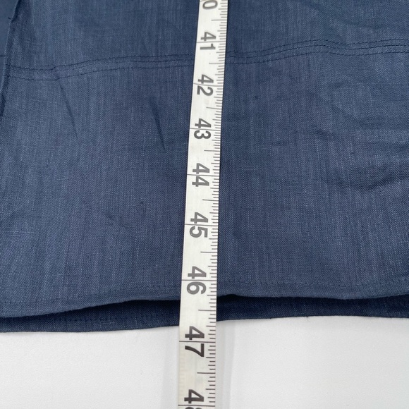 REISS Kay Tie Detail Navy Linen MIDI Dress Size 12 Quiet Luxury Preppy Wedding - Picture 15 of 16